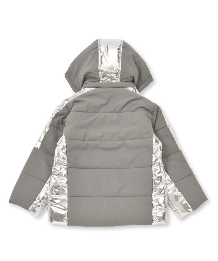 WASK Water-Repellent Process Silver Contrast Mid-Weight Taffeta Jacket