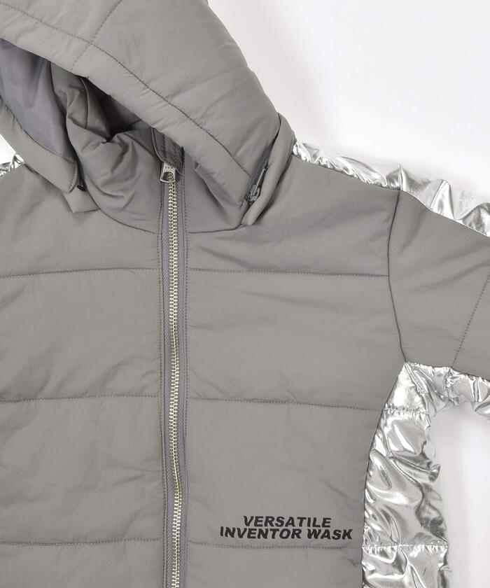 WASK Water-Repellent Process Silver Contrast Mid-Weight Taffeta Jacket