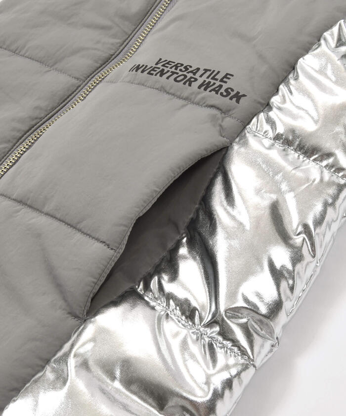 WASK Water-Repellent Process Silver Contrast Mid-Weight Taffeta Jacket