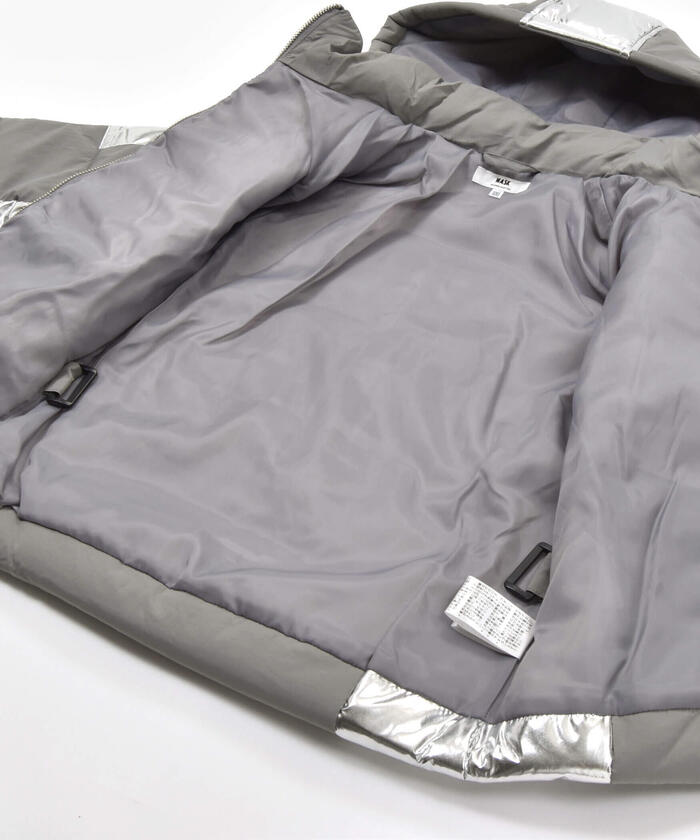 WASK Water-Repellent Process Silver Contrast Mid-Weight Taffeta Jacket