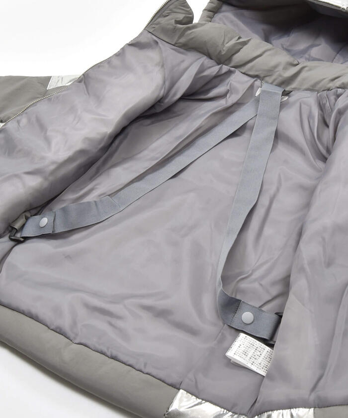 WASK Water-Repellent Process Silver Contrast Mid-Weight Taffeta Jacket