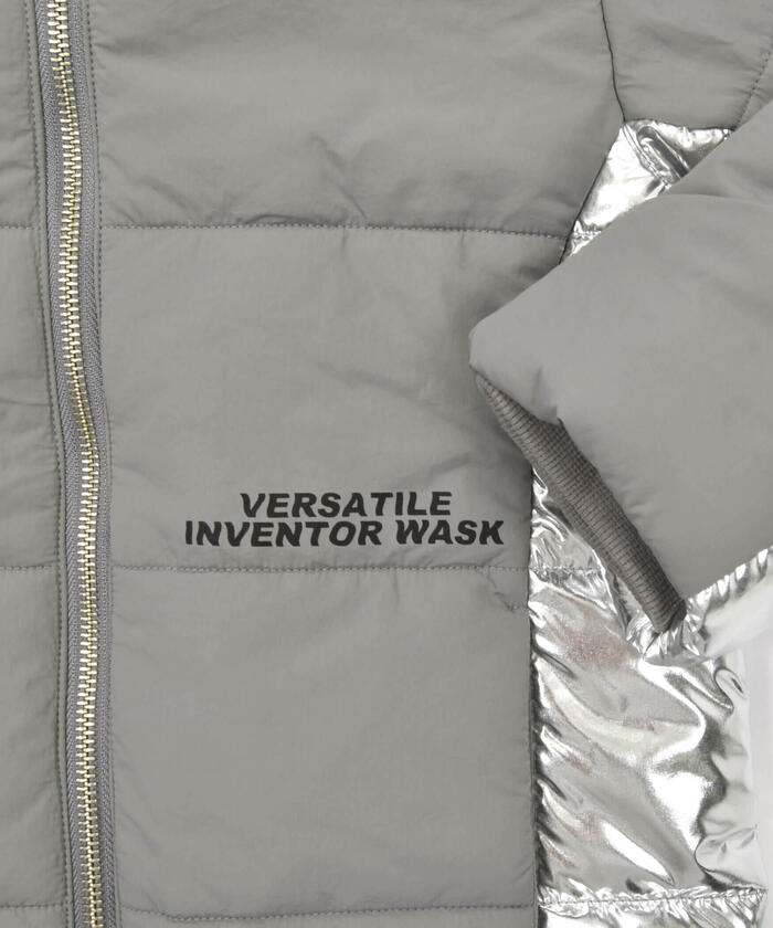 WASK Water-Repellent Process Silver Contrast Mid-Weight Taffeta Jacket