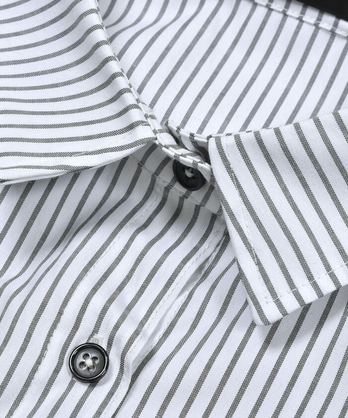 ZIDDY 【 Nico☆Puchi掲載 】 Stripe Shirt & Logo Embroidered T-Shirt Set (130~1)