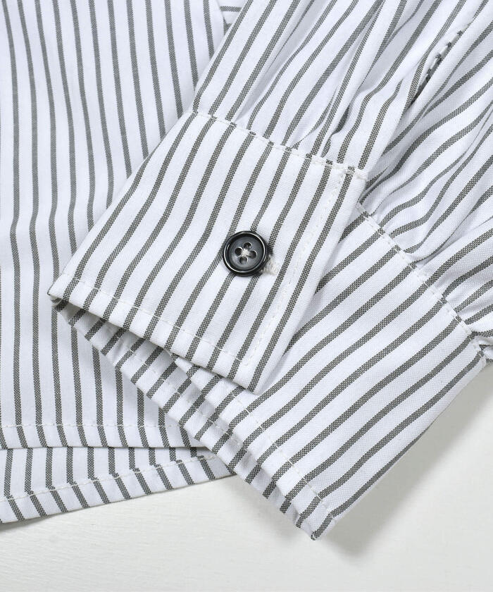 ZIDDY 【 Nico☆Puchi掲載 】 Stripe Shirt & Logo Embroidered T-Shirt Set (130~1)