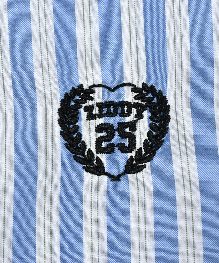 ZIDDY 【 Nico☆Puchi掲載 】 Stripe Shirt & Logo Embroidered T-Shirt Set (130~1)