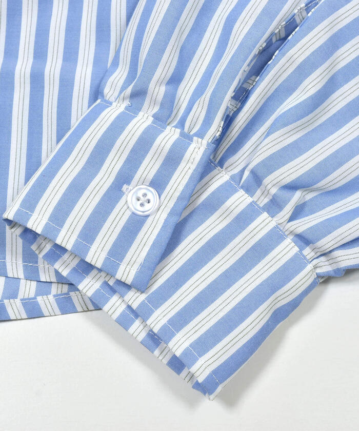 ZIDDY 【 Nico☆Puchi掲載 】 Stripe Shirt & Logo Embroidered T-Shirt Set (130~1)