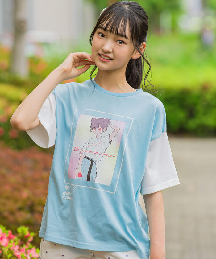 ジディー ZIDDY 女孩印花T恤