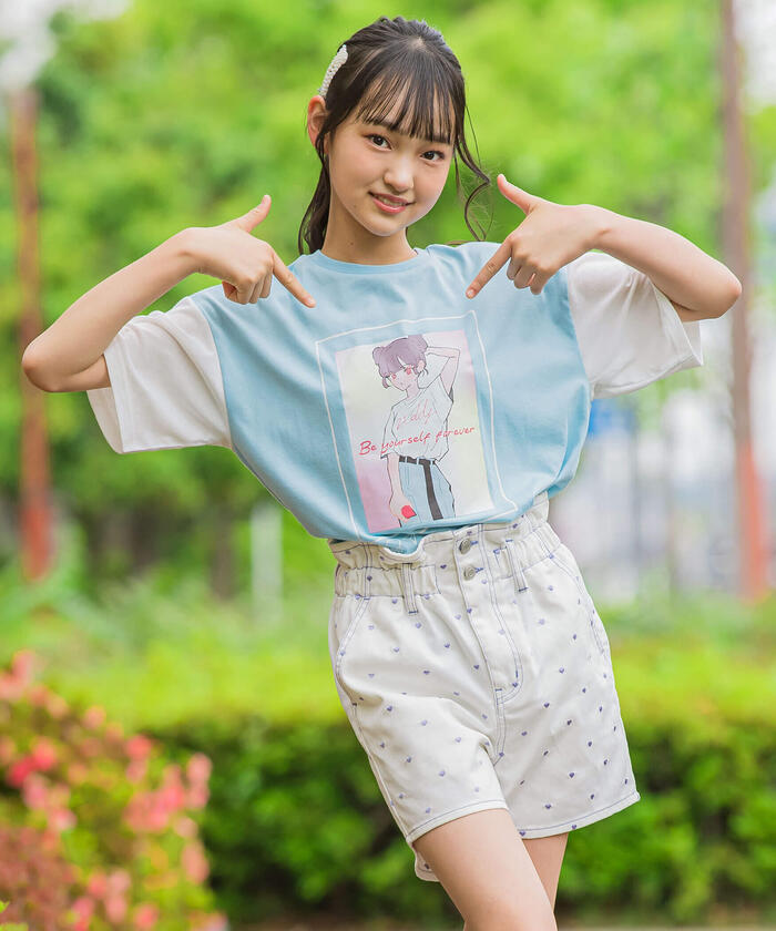 ジディー ZIDDY 女孩印花T恤