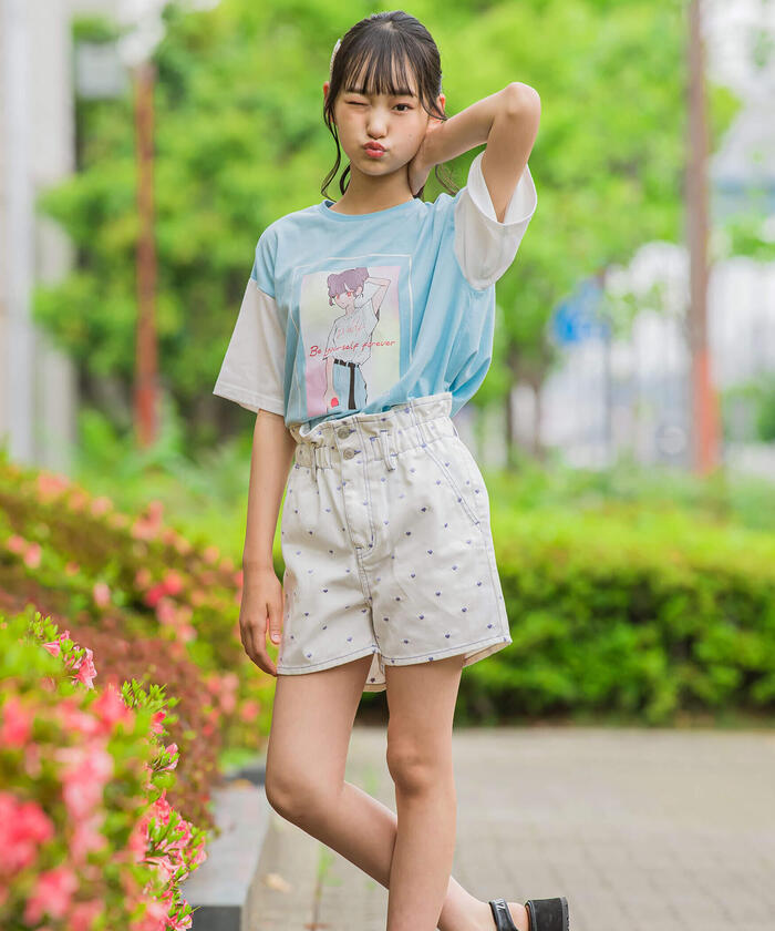 ジディー ZIDDY 女孩印花T恤