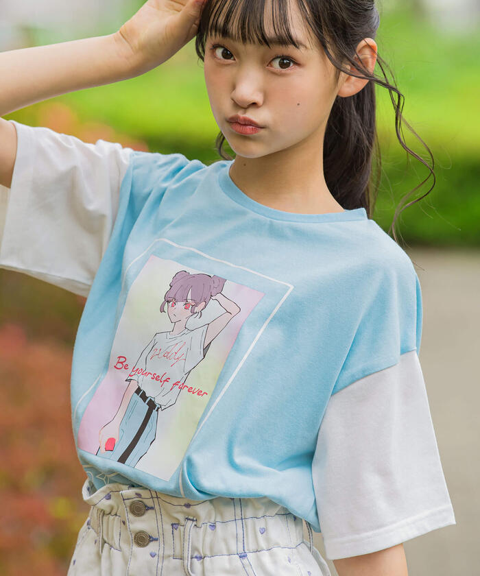 ジディー ZIDDY 女孩印花T恤