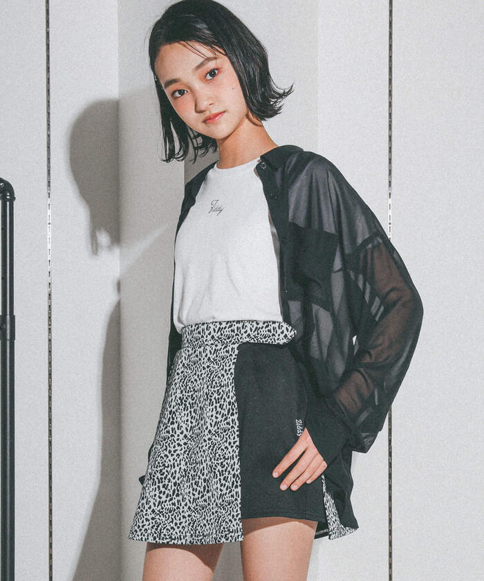 ZIDDY Sleeve-Open Sheer Shirt & T-Shirt Set