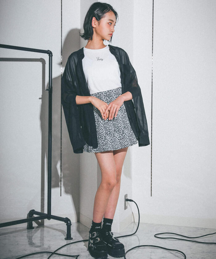 ZIDDY Sleeve-Open Sheer Shirt & T-Shirt Set