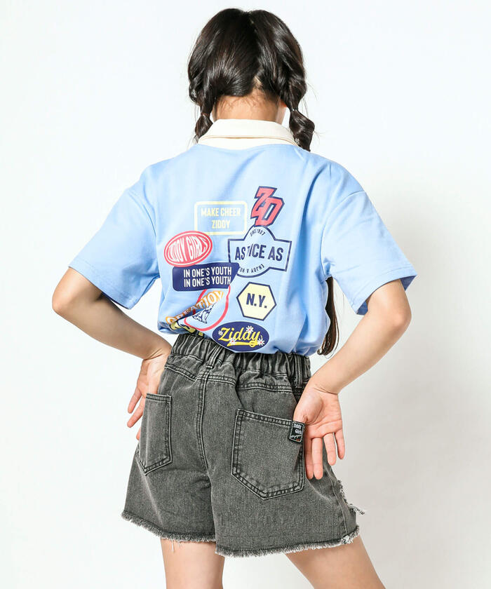 ジディー ZIDDY ハーフジップバックプリントTシャツ