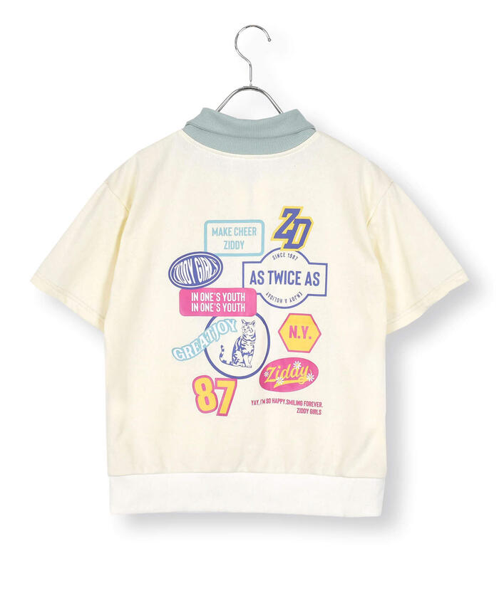 ジディー ZIDDY ハーフジップバックプリントTシャツ