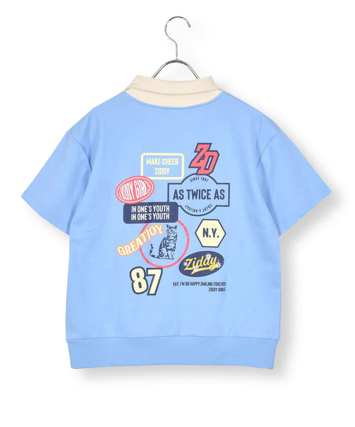 ジディー ZIDDY ハーフジップバックプリントTシャツ