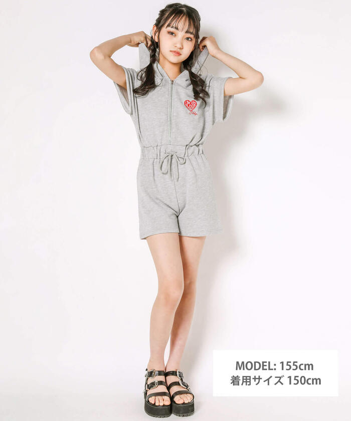 ZIDDY Hooded Short Sleeve All-in-One