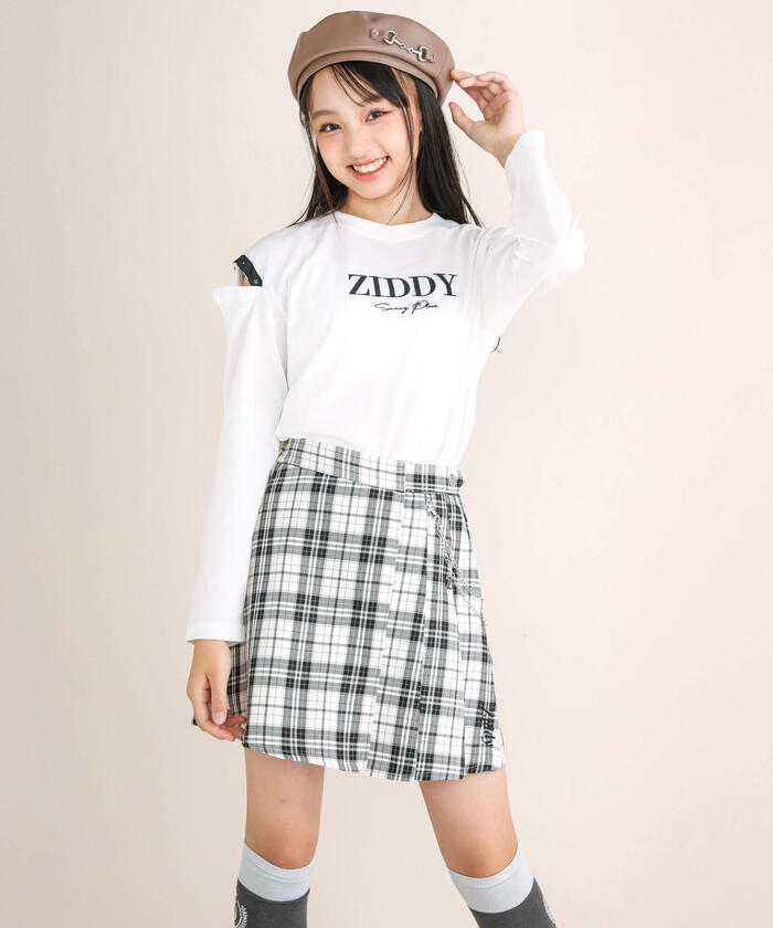 ジディー ZIDDY 肩開きロゴTシャツ