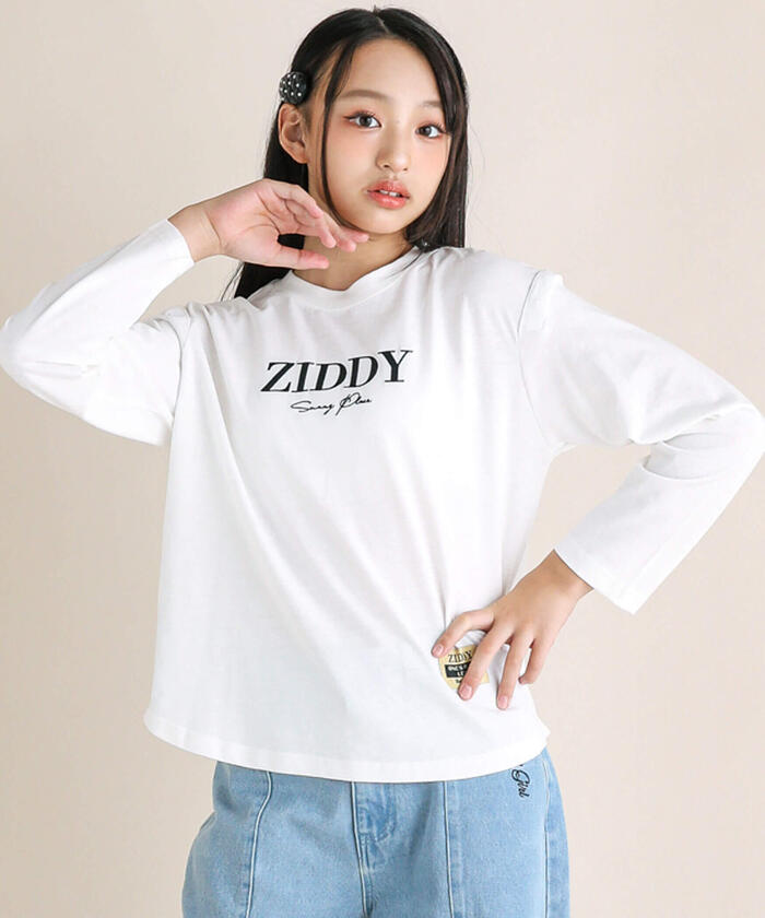 ジディー ZIDDY 肩開きロゴTシャツ