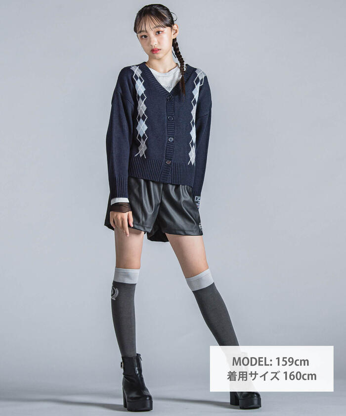 ZIDDY Argyle Check Pattern Cardigan