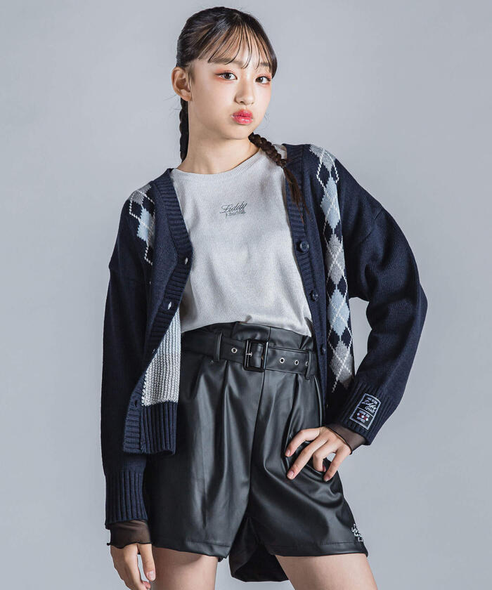 ZIDDY Argyle Check Pattern Cardigan