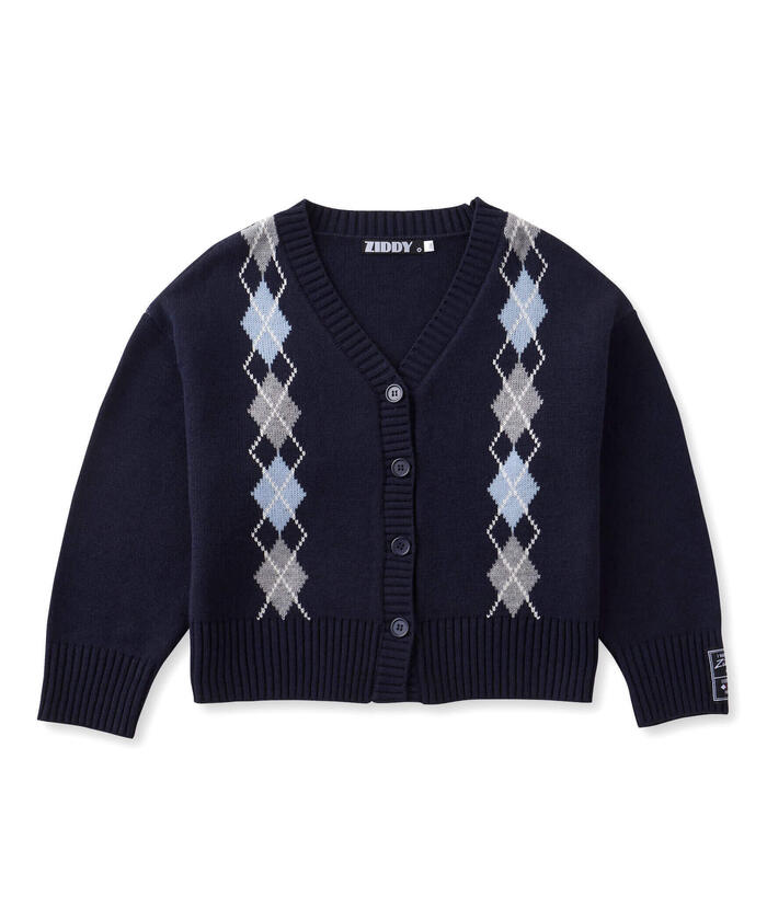ZIDDY Argyle Check Pattern Cardigan