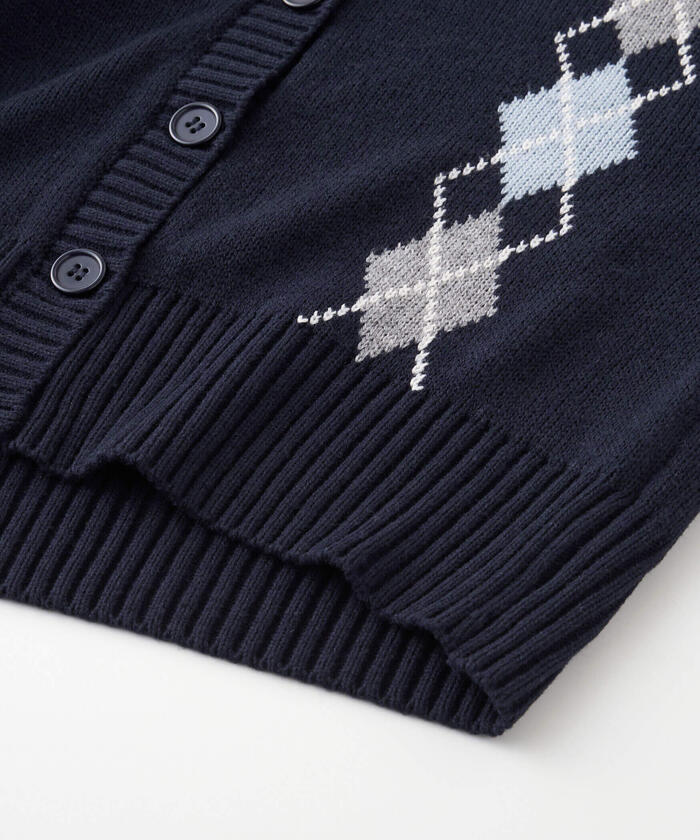 ZIDDY Argyle Check Pattern Cardigan