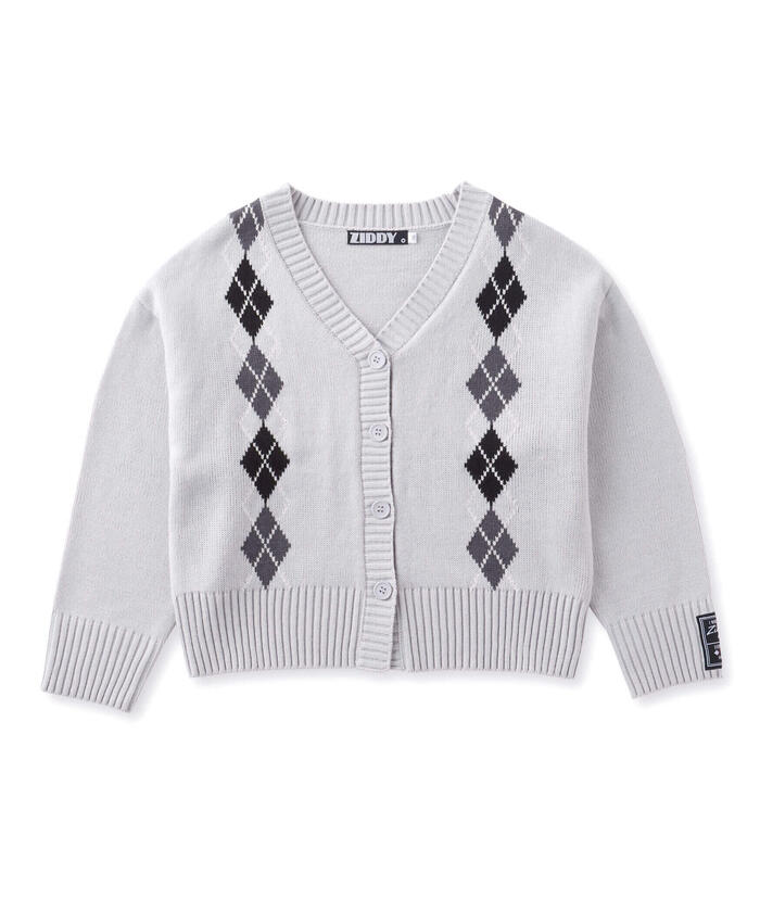ZIDDY Argyle Check Pattern Cardigan