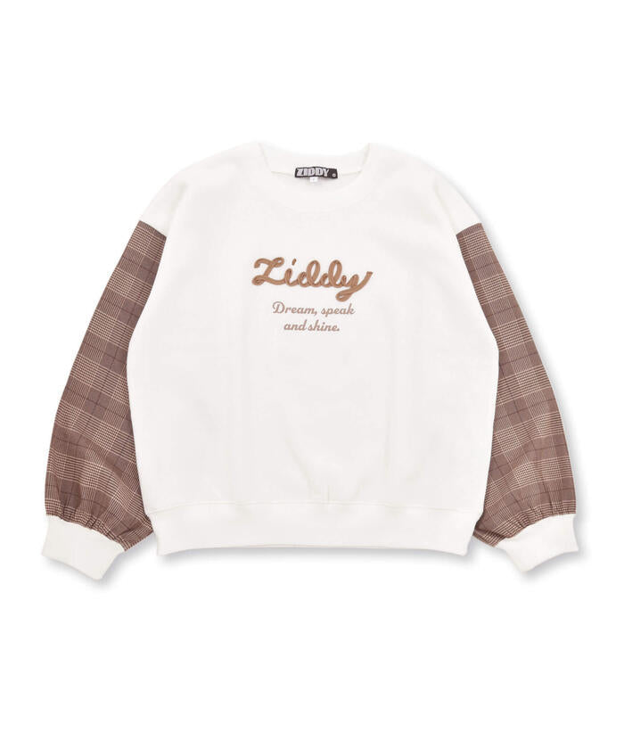 ジディー ZIDDY チェック袖ドッキングトレーナー