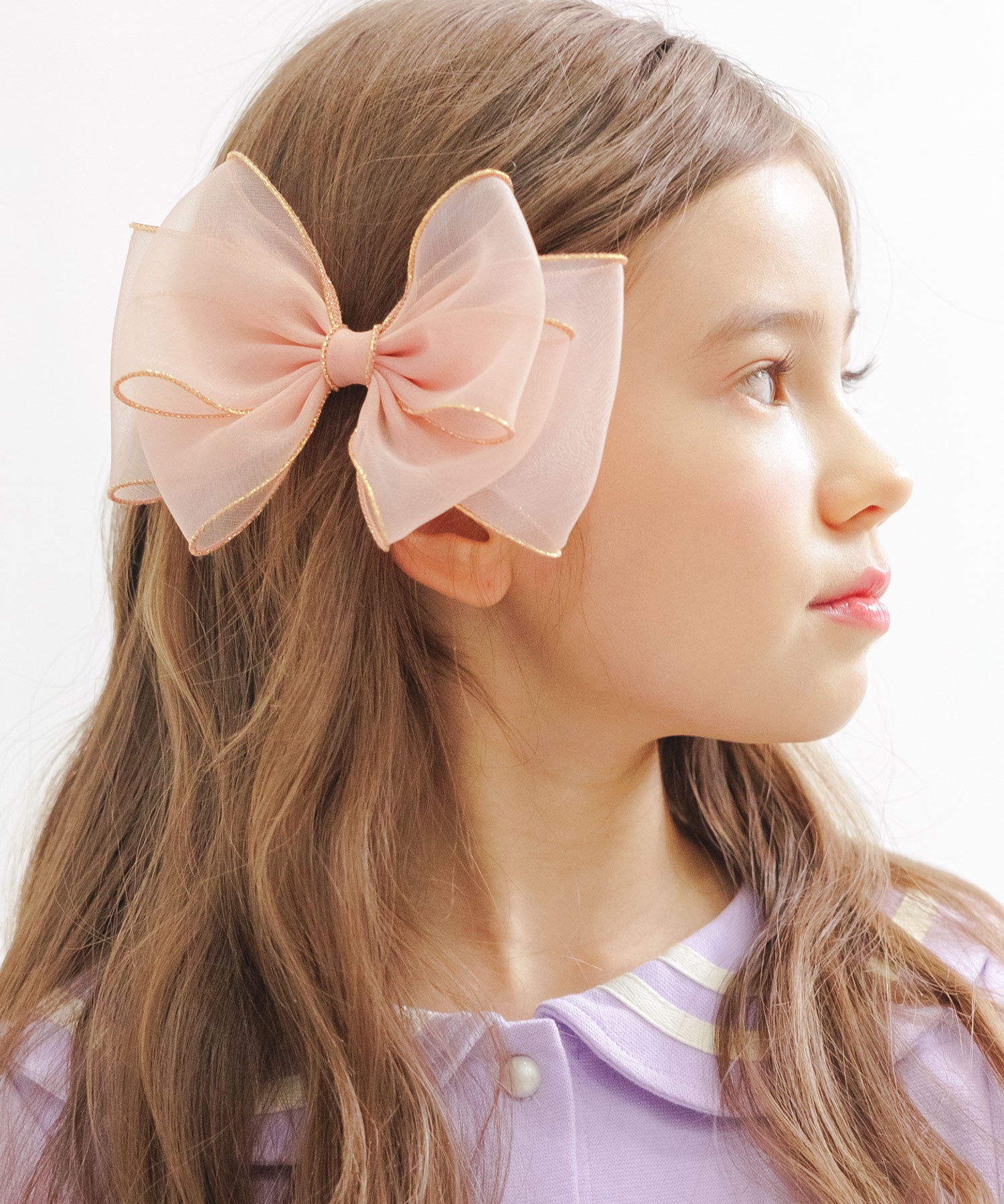 コドモフク ビー 子供服Bee ヘアピン ピンク×チュールリボン