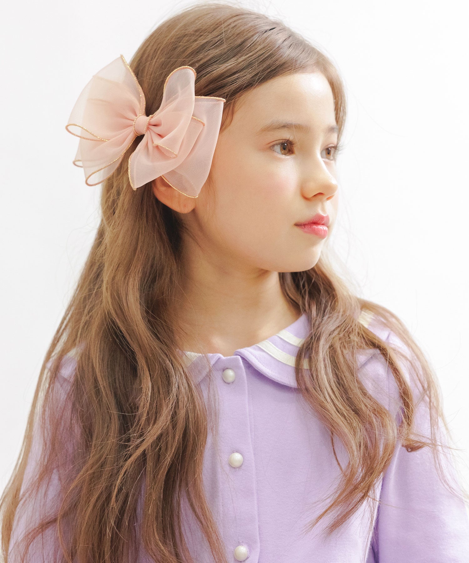 コドモフク ビー 子供服Bee ヘアピン ピンク×チュールリボン