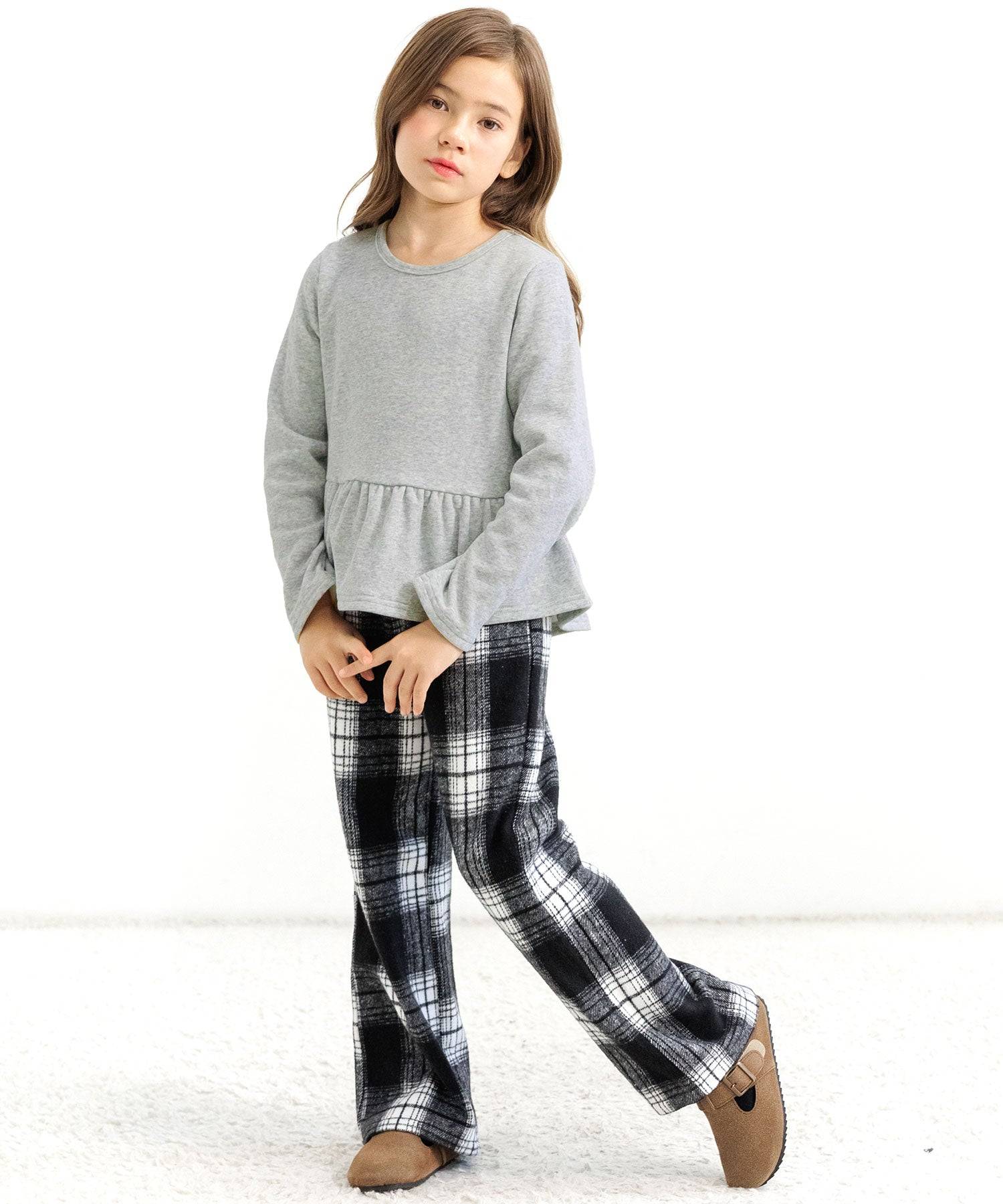 コドモフク ビー 子供服Bee 裏起毛ペプラムトップス