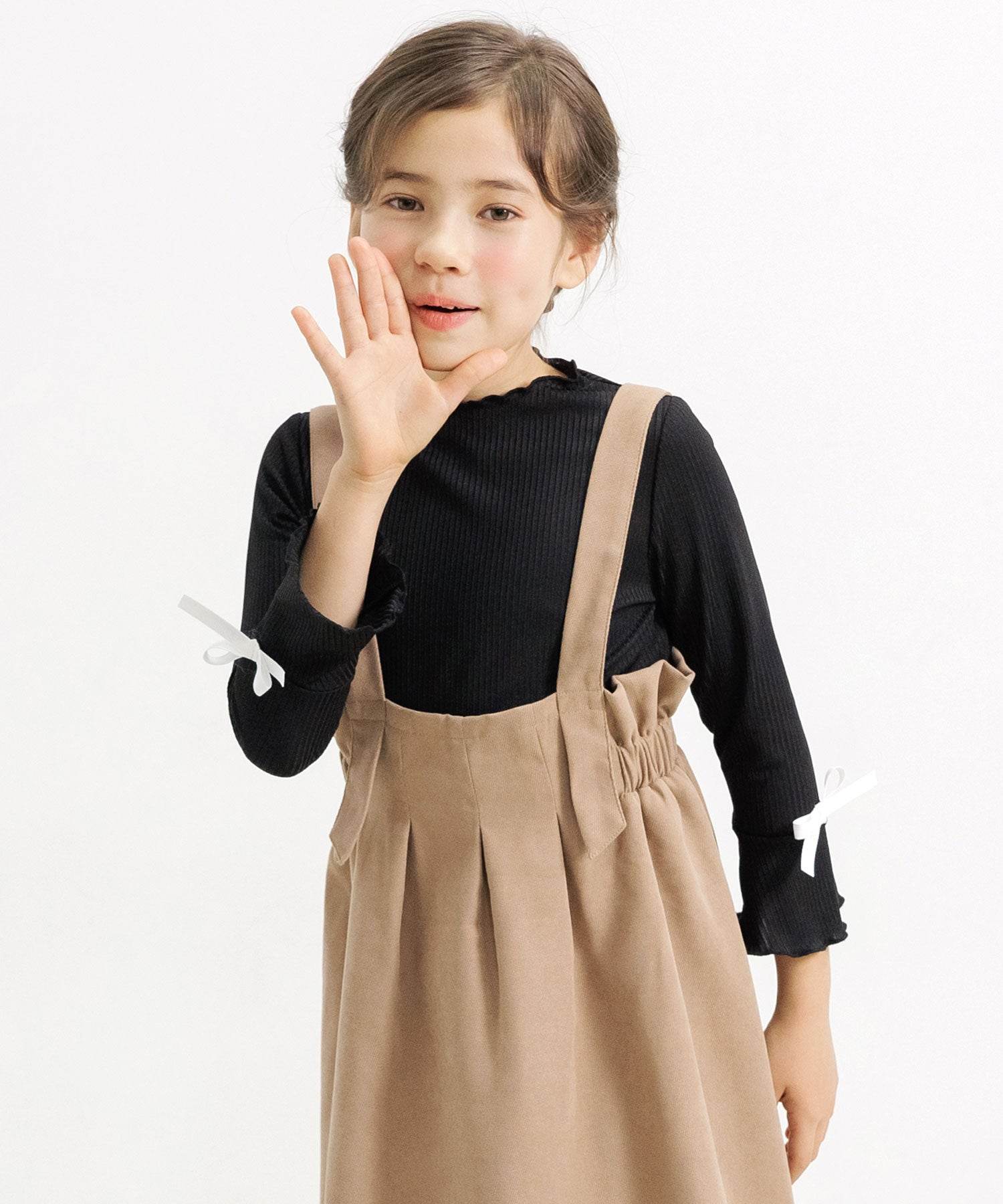 コドモフク ビー 子供服Bee 長袖リブトップス,Nブラック