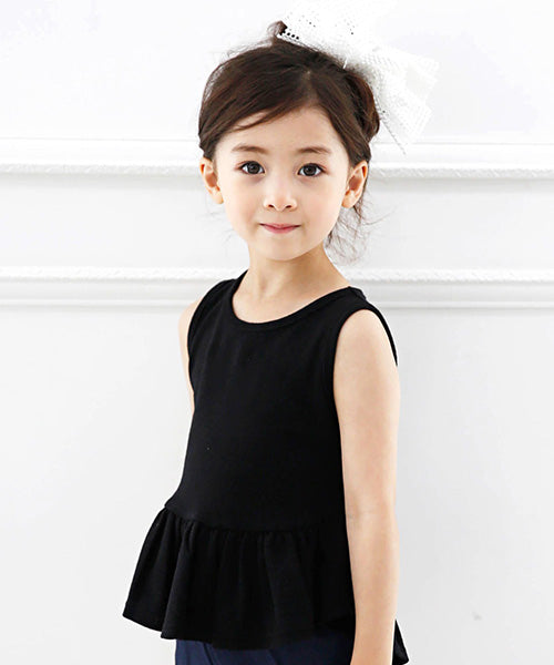 コドモフク ビー 子供服Bee 袖なしペプラムトップス