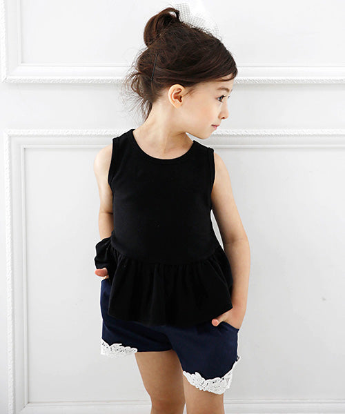 コドモフク ビー 子供服Bee 袖なしペプラムトップス