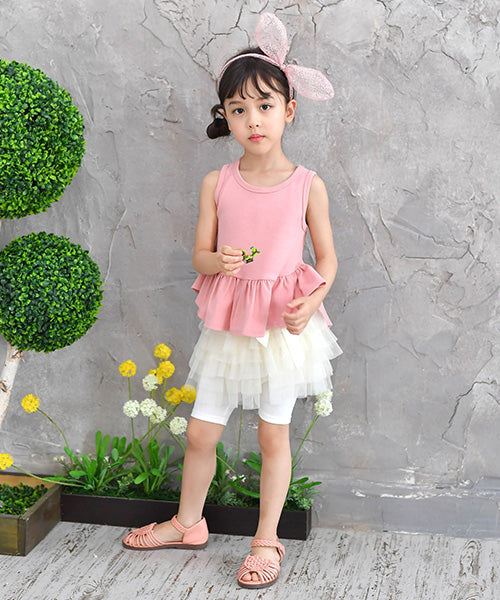 コドモフク ビー 子供服Bee 袖なしペプラムトップス