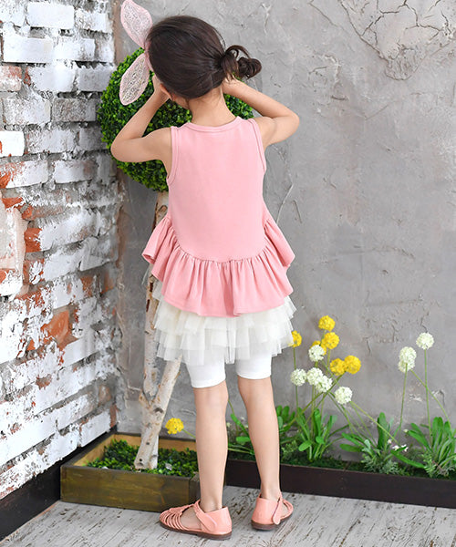 コドモフク ビー 子供服Bee 袖なしペプラムトップス