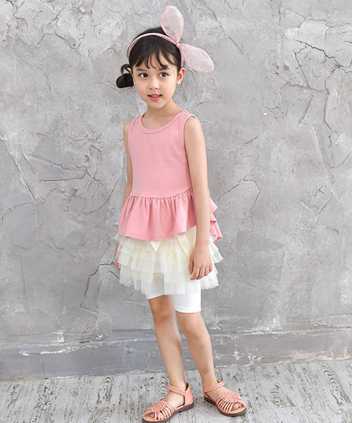 コドモフク ビー 子供服Bee 袖なしペプラムトップス
