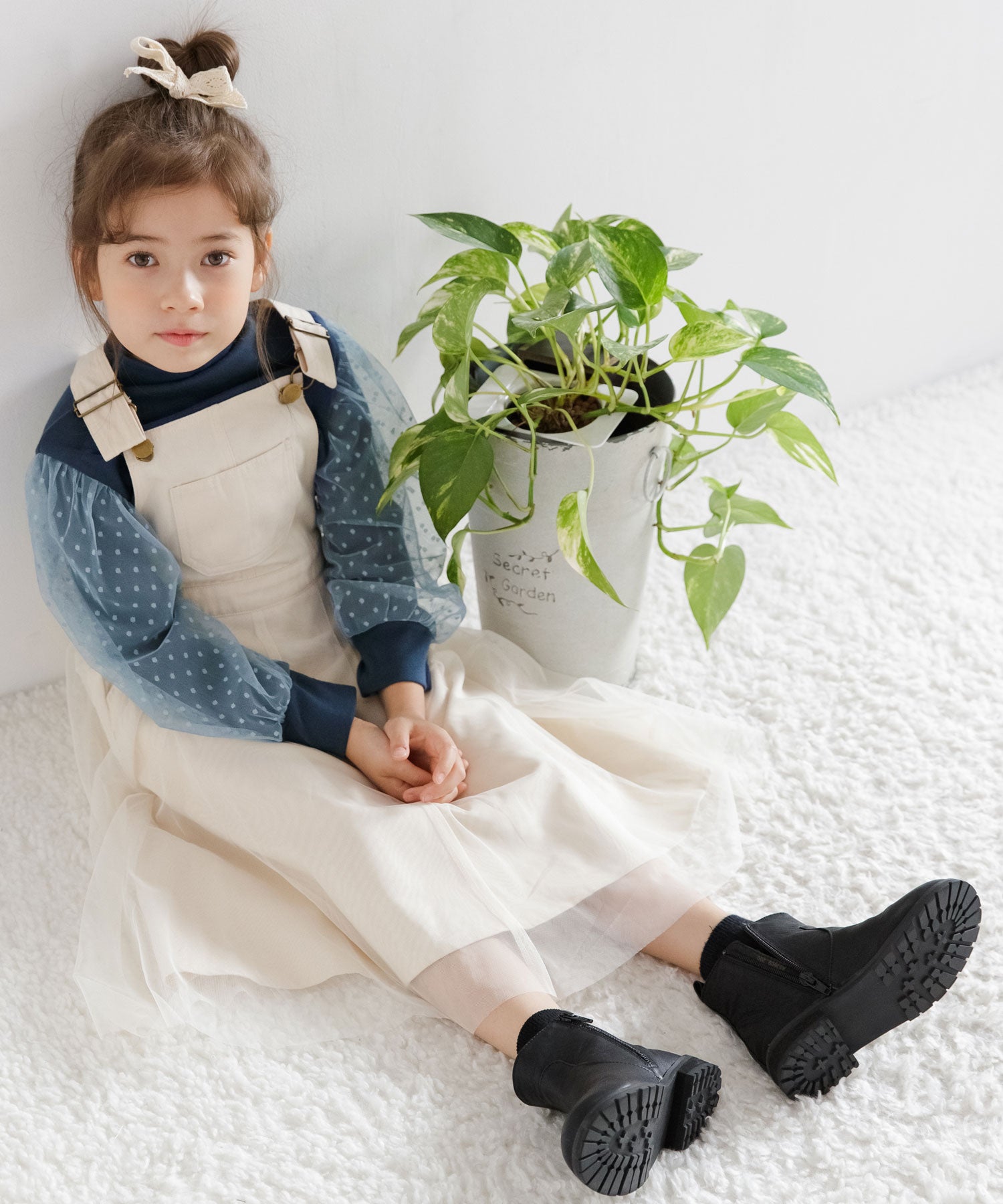 コドモフク ビー 子供服Bee 袖チュールトップス