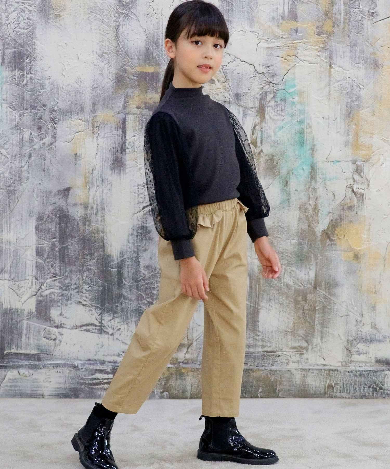 コドモフク ビー 子供服Bee 袖チュールトップス