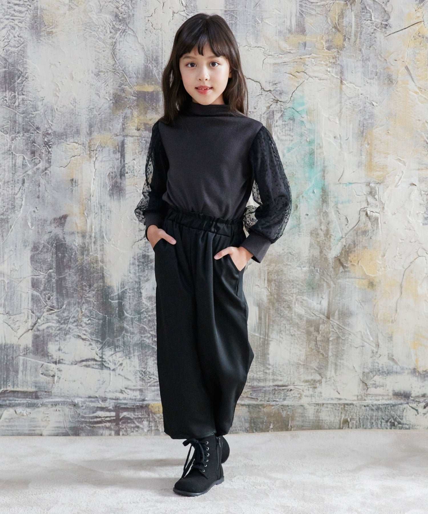 コドモフク ビー 子供服Bee 袖チュールトップス