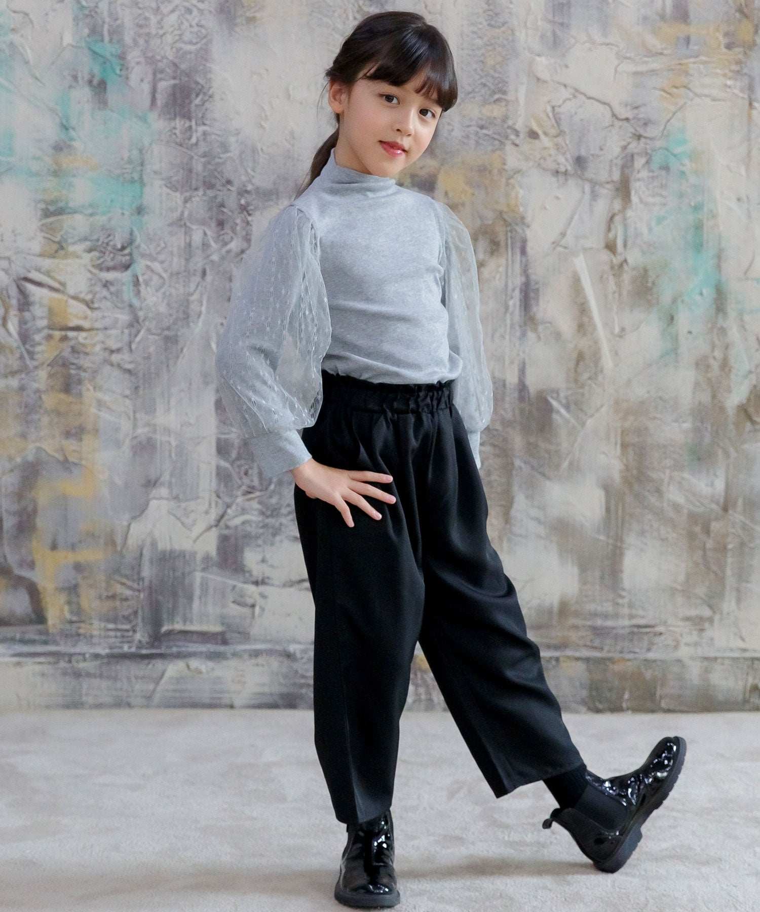 コドモフク ビー 子供服Bee 袖チュールトップス