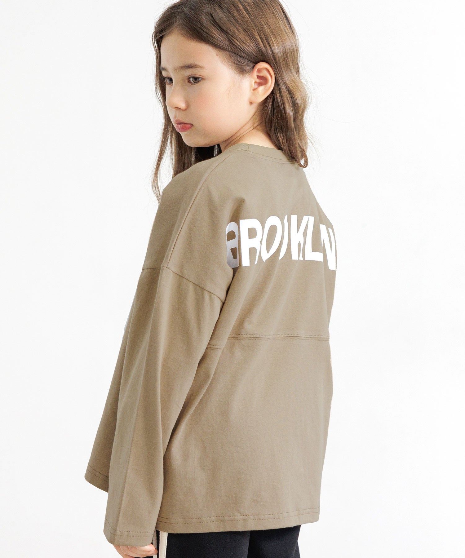 コドモフク ビー 子供服Bee 長袖Tシャツ,ブラウン地