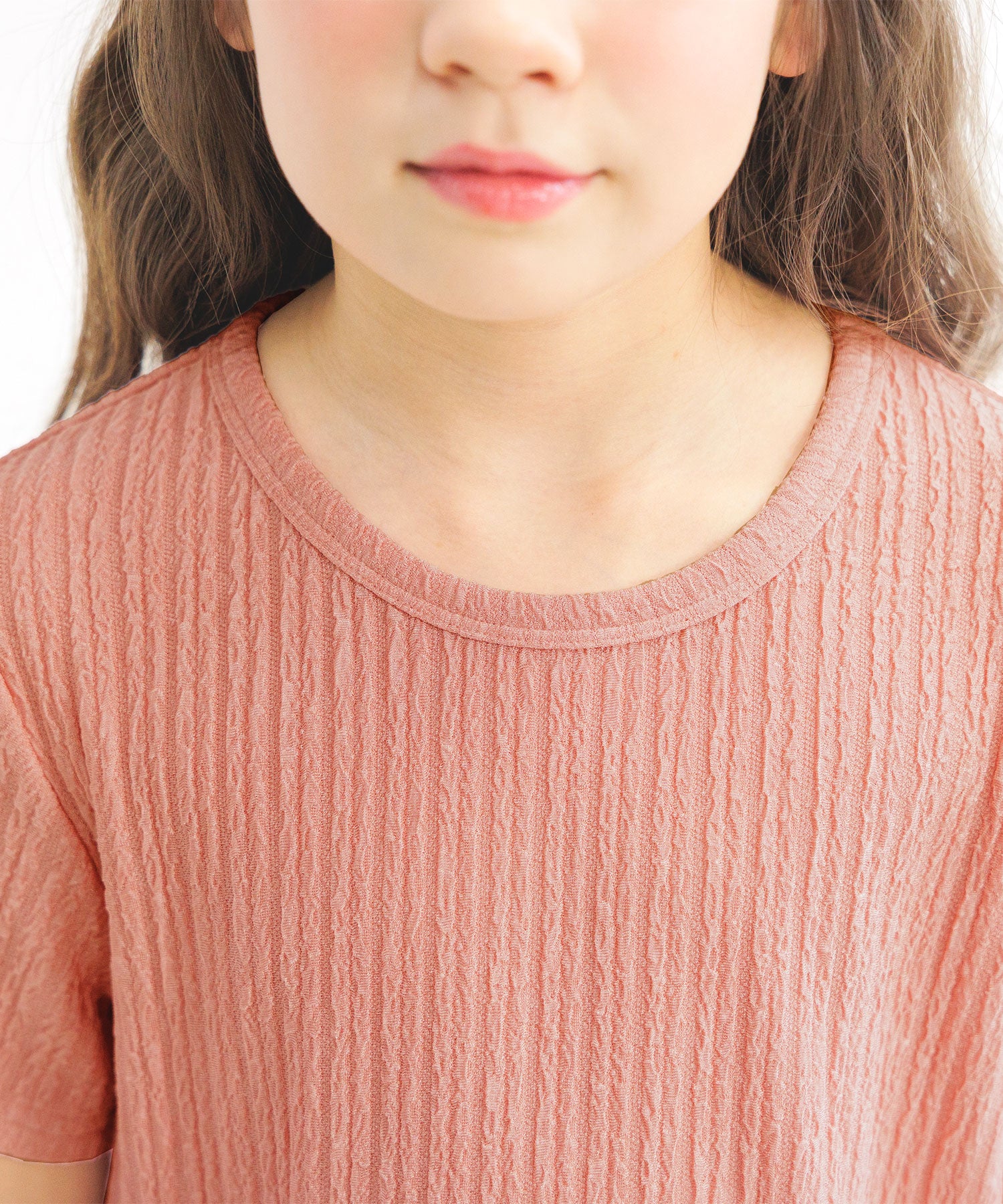 コドモフク ビー 子供服Bee 異素材切り替えワンピース ピンク