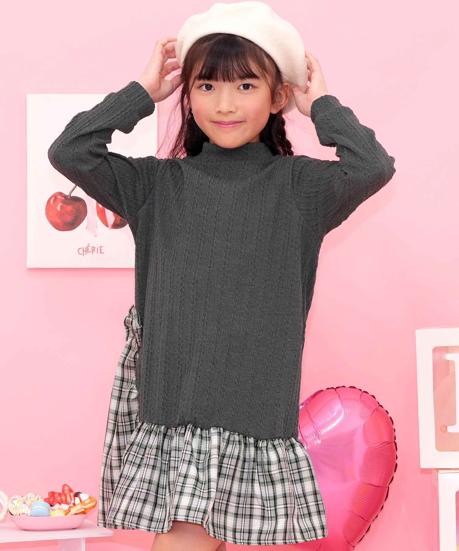 コドモフク ビー 子供服Bee 異素材切り替えワンピース