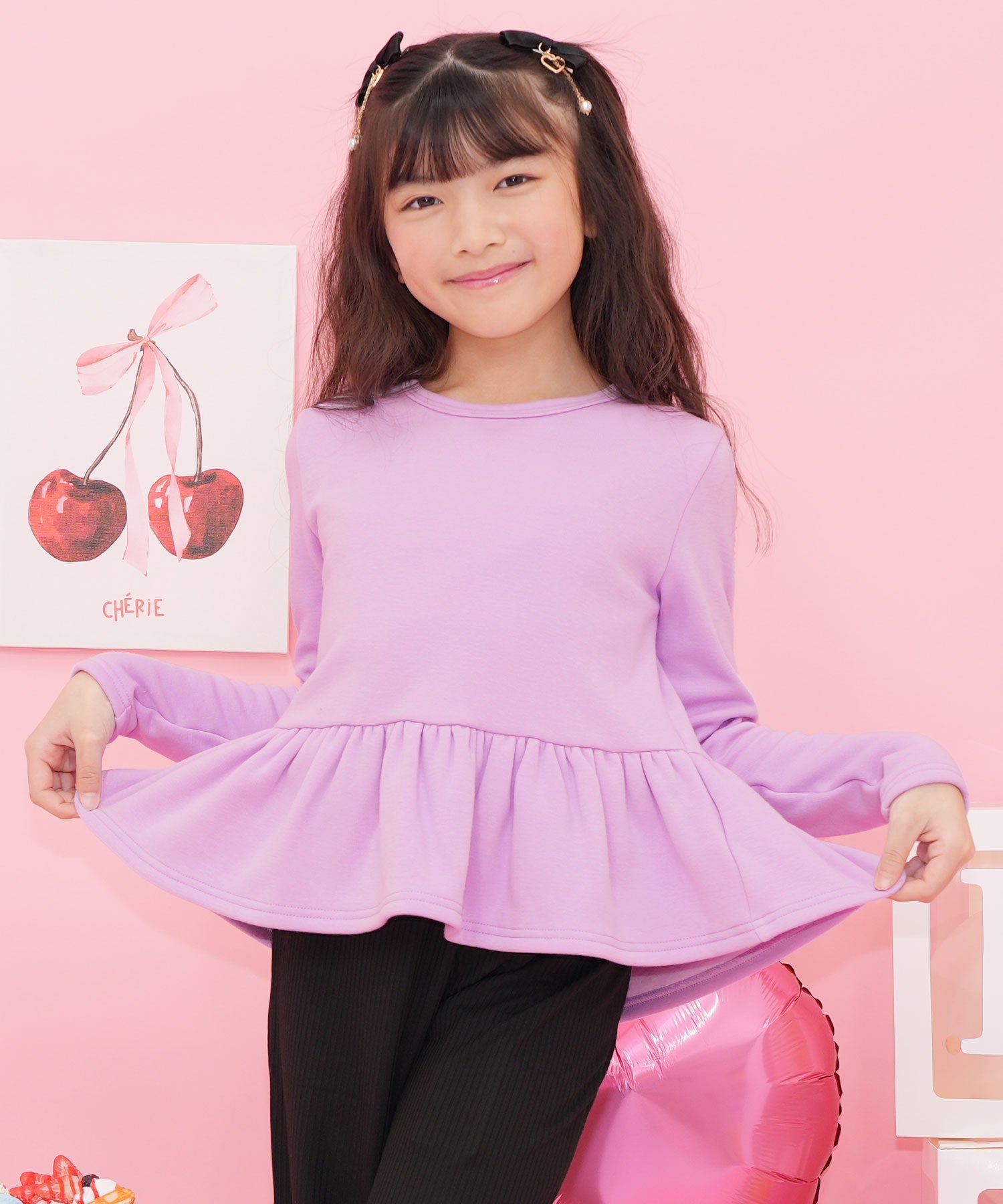 Kodomo Fuku Bee Kids' Clothing Bee Fleece-Lined Peplum Top