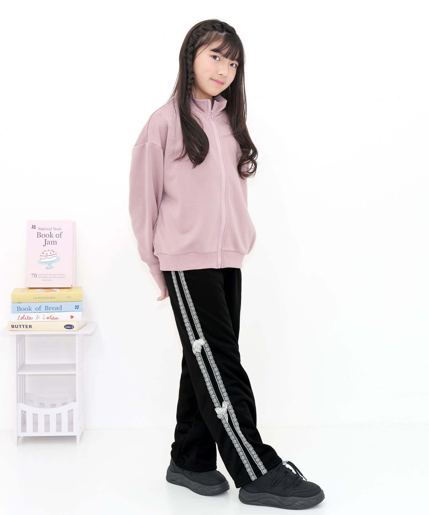 コドモフク ビー 子供服Bee レースラインリボンパンツ （ブラック×レースライン） ブラック×レースライン