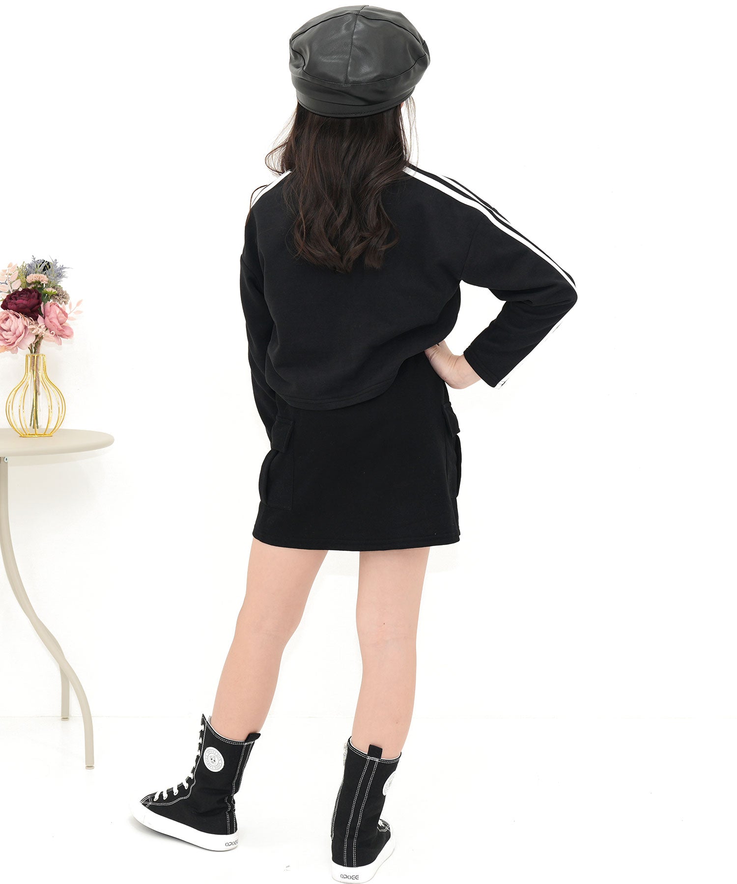 コドモフク ビー 子供服Bee セットアップ （ブラック地×ホワイトライン） ブラック地×ホワイトライン