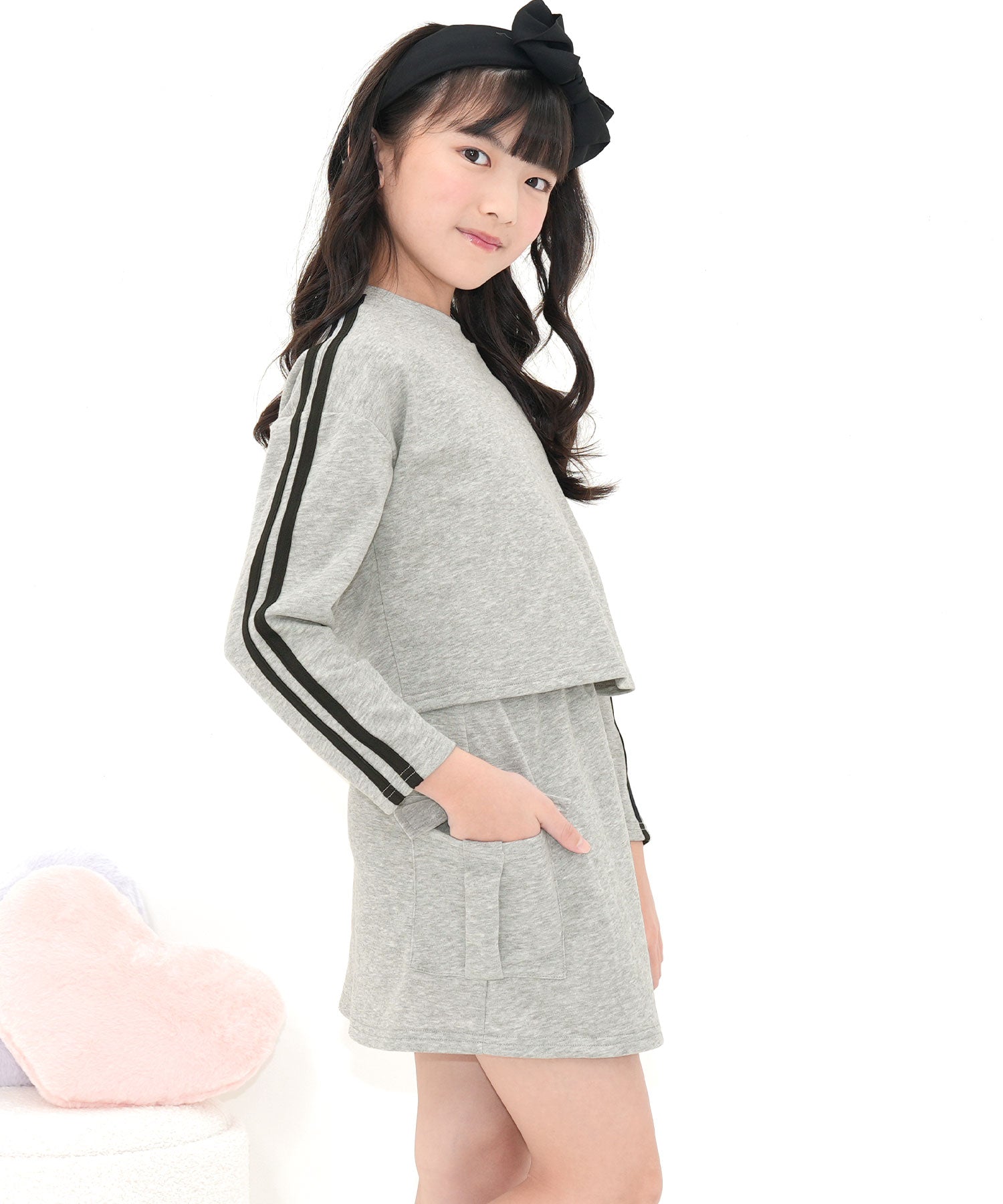 コドモフク ビー 子供服Bee セットアップ （杢グレー地） 杢グレー地