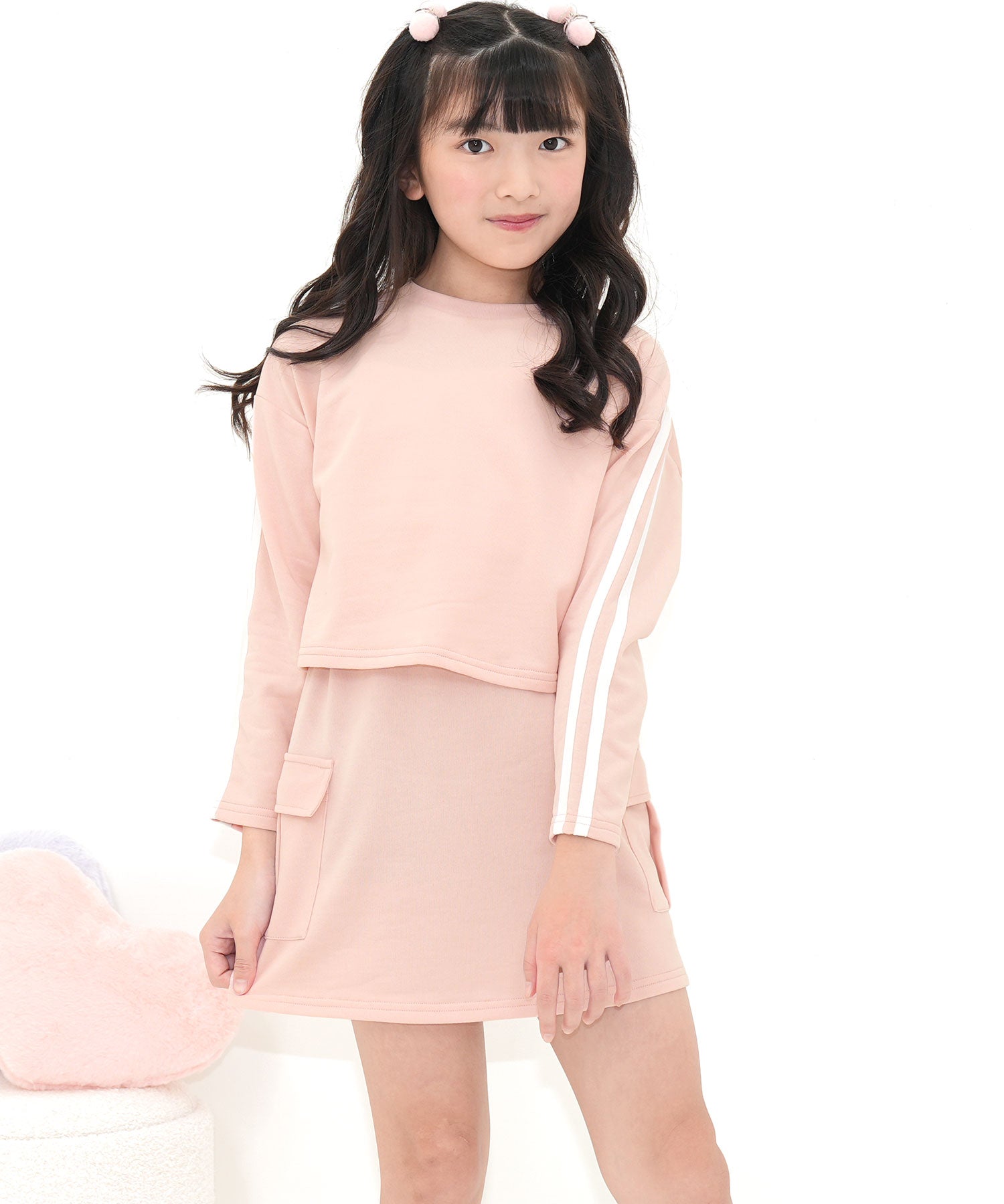 コドモフク ビー 子供服Bee セットアップ （くすみピンク地） くすみピンク地