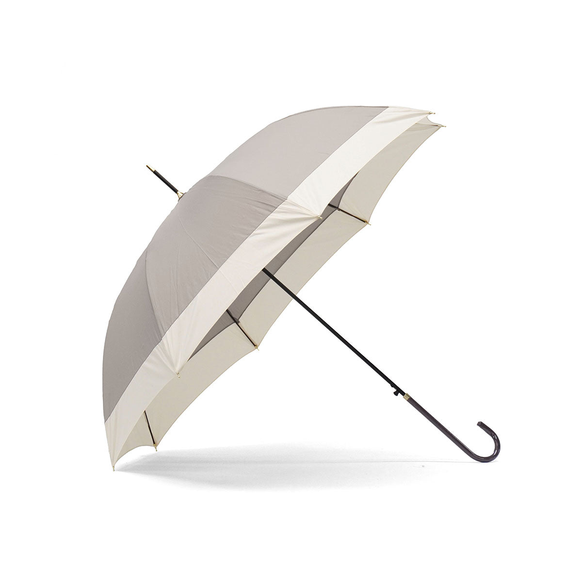 ビコーズ because 長傘 レディース 晴雨兼用 傘 ブランド 女性 雨傘 日傘 ジャンプ式 大きめ 親骨58cm 8本骨 丈夫 軽量 UVカット 紫外線遮蔽率80% ジャンプ傘 バイカラー ジャンプ B-139199（グレー） グレー